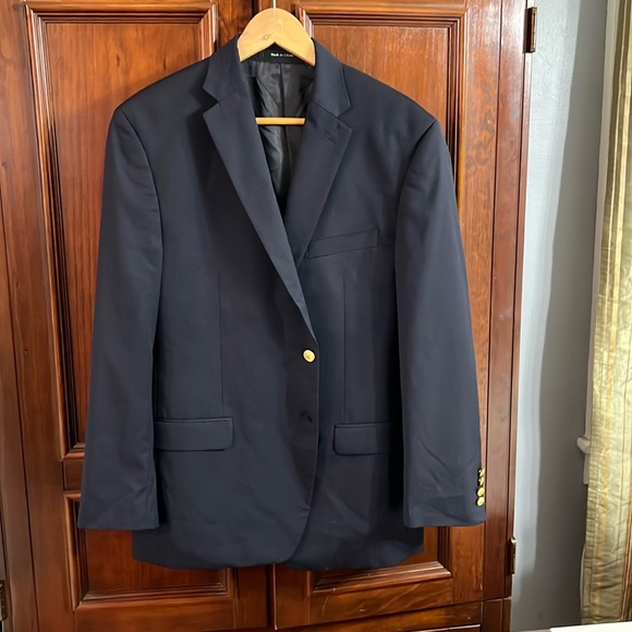 Ralph Lauren Black Sport Coat Wool Blend Notch Lapel